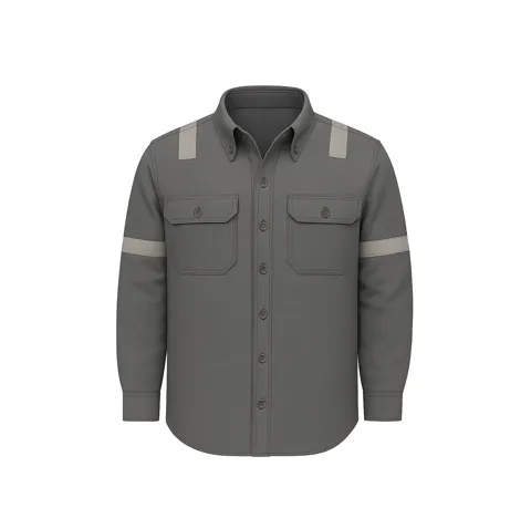 Midweight Flame-resistant Silver Reflective Strip Work Shirt